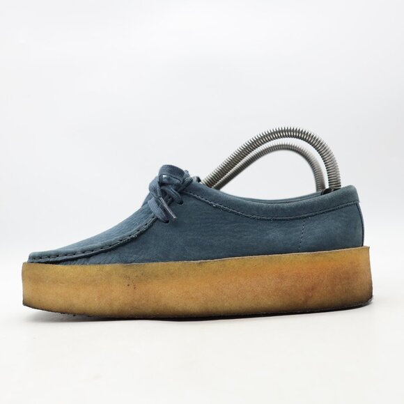 Clarks Originals Wallabee Cup Navy Nubuck Women's 8 M Crepe Sole Casual - Picture 4 of 10